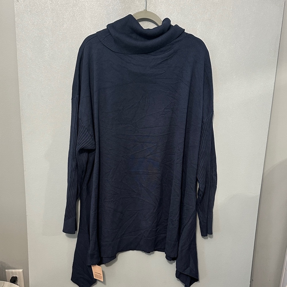 Bloomchic Navy Oversized Cowl Neck Sweater - Picture 2 of 5